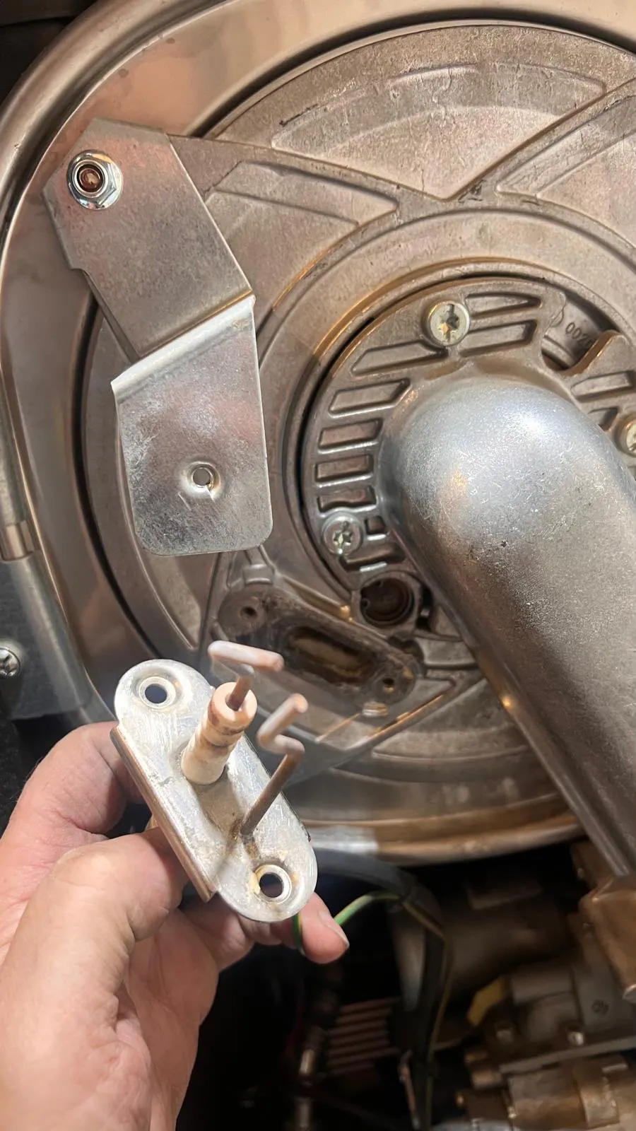 Boiler heat exchanger during a repair